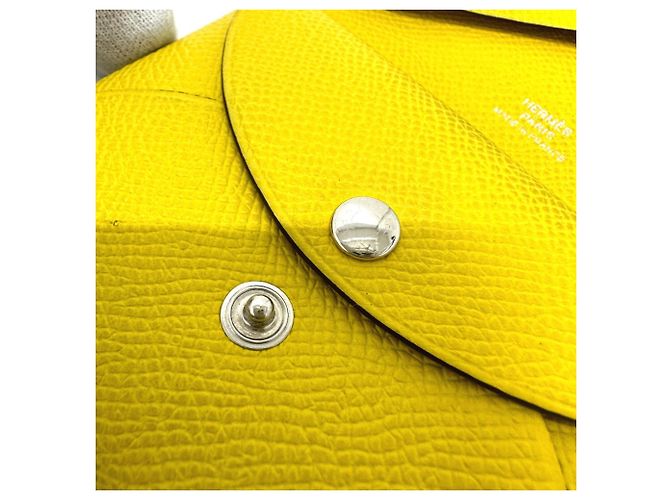 Monedero Duo Calvi de Hermès Amarillo - vista 11