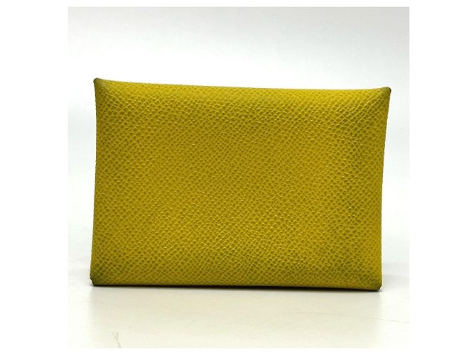 Monedero Duo Calvi de Hermès Amarillo - vista 2