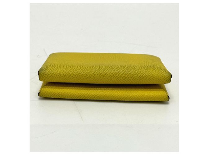 Monedero Duo Calvi de Hermès Amarillo - vista 3