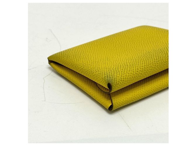 Monedero Duo Calvi de Hermès Amarillo - vista 4