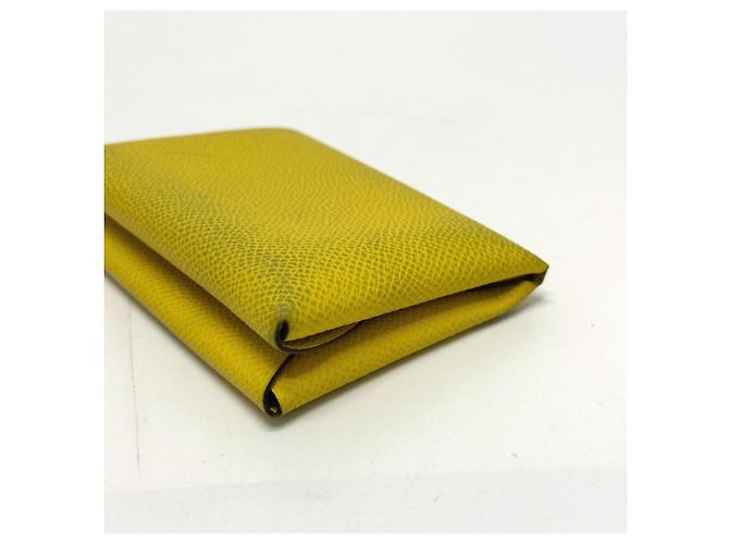 Monedero Duo Calvi de Hermès Amarillo - vista 5