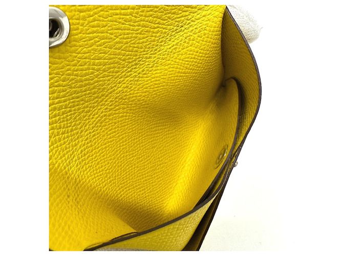 Monedero Duo Calvi de Hermès Amarillo - vista 9