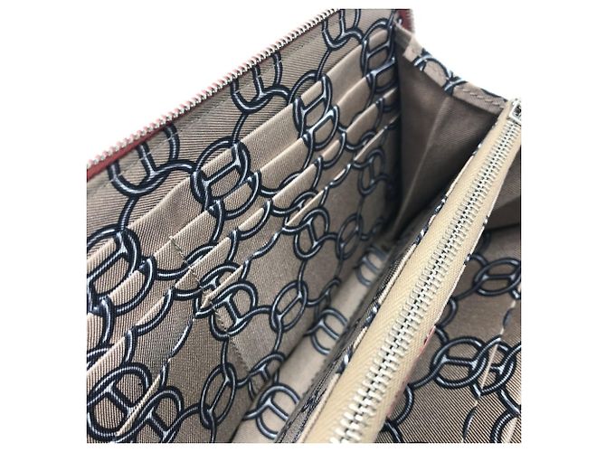 Cartera larga con cremallera redonda Azap de seda Hermès Rosa - vista 10