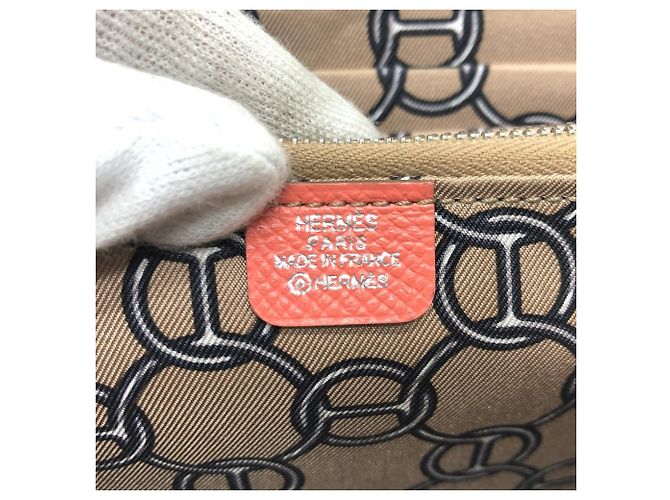Cartera larga con cremallera redonda Azap de seda Hermès Rosa - vista 11