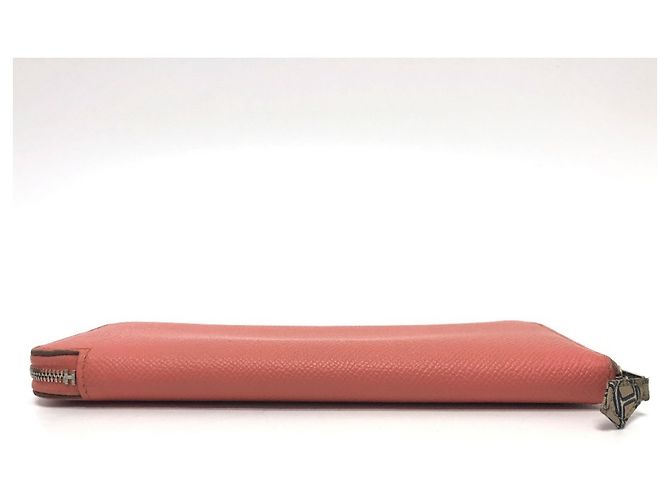 Cartera larga con cremallera redonda Azap de seda Hermès Rosa - vista 4