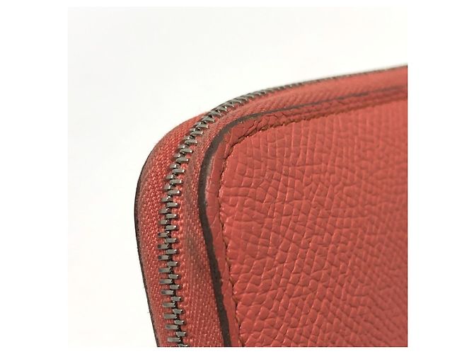 Cartera larga con cremallera redonda Azap de seda Hermès Rosa - vista 8