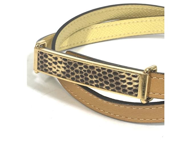 Cintura in pelle sottile Hermès per donne Giallo - vista 6