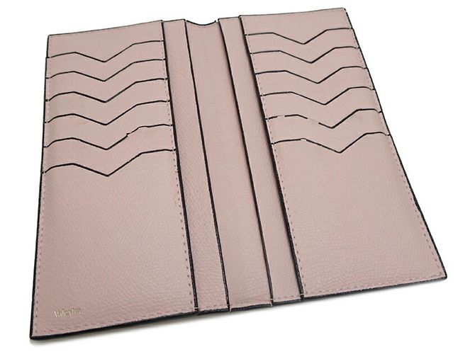Valextra Women's Bifold Leather Wallet in Pink - view 3