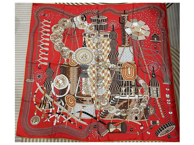 Hermès Seidentuch Rot 90cm - Ansicht 2