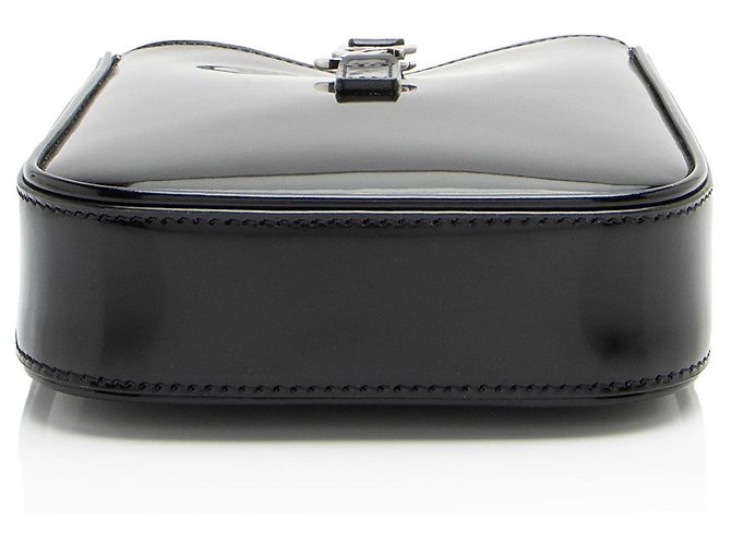Mini borsa a tracolla verticale Monogram Le 5 À 7 in pelle verniciata Saint Laurent Nero - vista 4