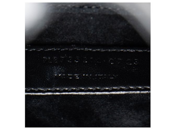 Mini borsa a tracolla verticale Monogram Le 5 À 7 in pelle verniciata Saint Laurent Nero - vista 6