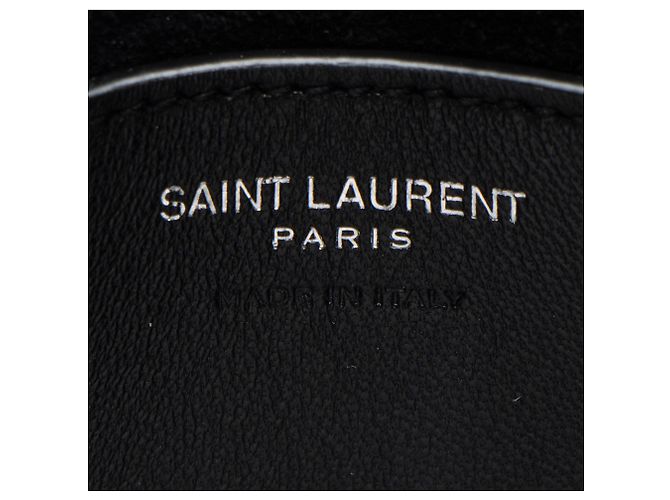 Mini borsa a tracolla verticale Monogram Le 5 À 7 in pelle verniciata Saint Laurent Nero - vista 8