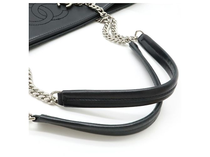 2.55 Borsa Tote Chanel Matelassé Coco Mark Nero - vista 4