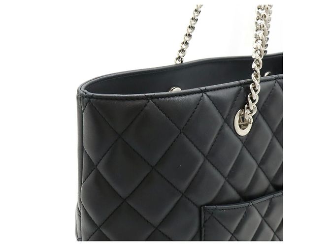2.55 Borsa Tote Chanel Matelassé Coco Mark Nero - vista 7