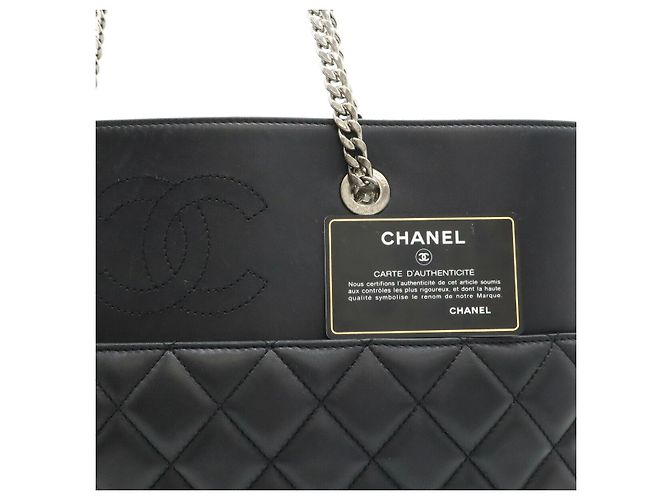 2.55 Borsa Tote Chanel Matelassé Coco Mark Nero - vista 9