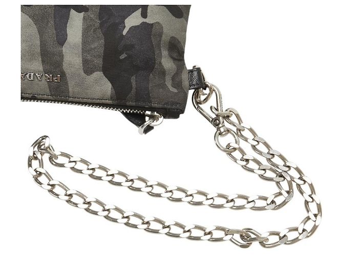 Porta-moedas de camuflagem Prada Marrom Preto - vista 5