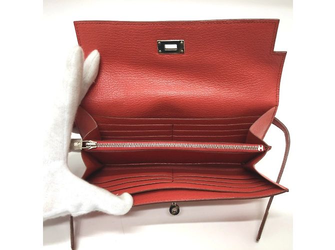 Cartera Kelly Flag Long Epsom en Rosa de Hermès - vista 12
