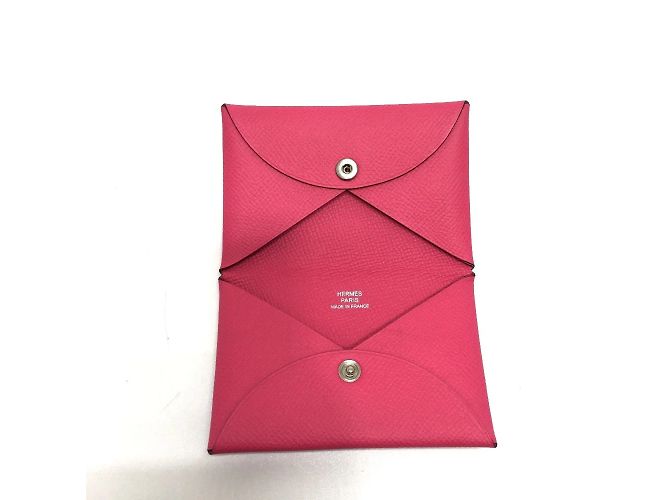 Estuche de tarjetas de visita bifold Calvi de Hermès Rosa - vista 6