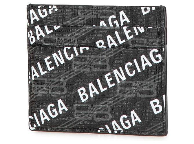 Balenciaga Logo Card Case Black White - view 2