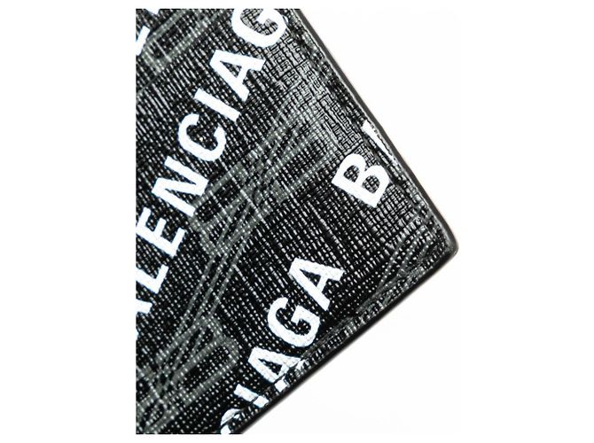 Balenciaga Logo Card Case Black White - view 5