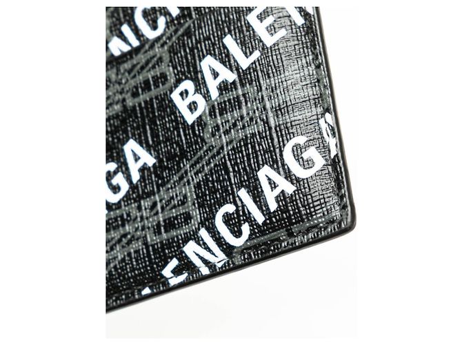 Balenciaga Logo Card Case Black White - view 6