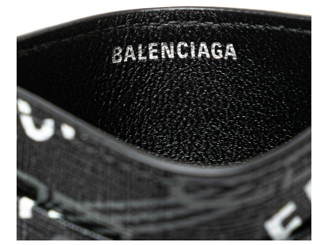 Balenciaga Logo Card Case Black White - view 9