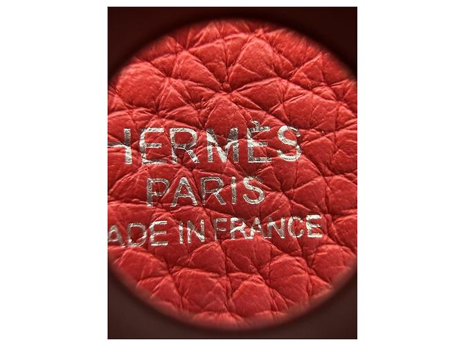 Borsa Hermès in pelle rossa Rosso - vista 12