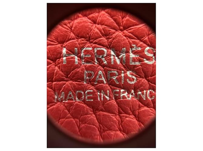 Borsa Hermès in pelle rossa Rosso - vista 13