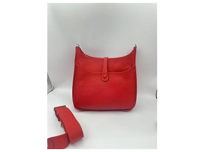 Borsa Hermès in pelle rossa Rosso - vista 2