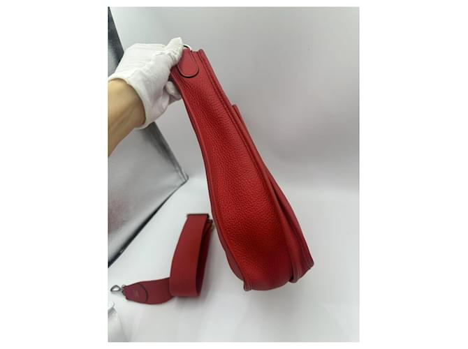 Borsa Hermès in pelle rossa Rosso - vista 4