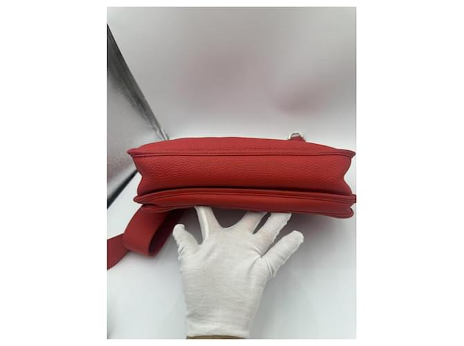 Borsa Hermès in pelle rossa Rosso - vista 5
