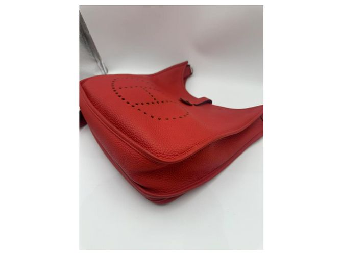 Borsa Hermès in pelle rossa Rosso - vista 7