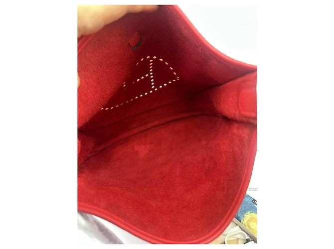 Borsa Hermès in pelle rossa Rosso - vista 8