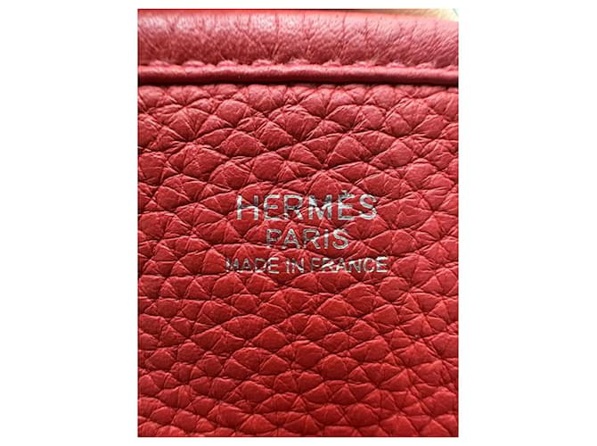 Borsa Hermès in pelle rossa Rosso - vista 9