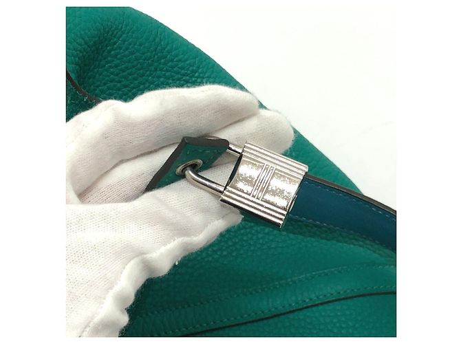 Hermès Picotin Lock Eclat MM 22 Handtasche Grün - Ansicht 10