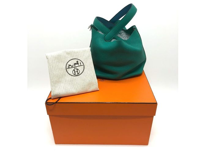 Hermès Picotin Lock Eclat MM 22 Handtasche Grün - Ansicht 15