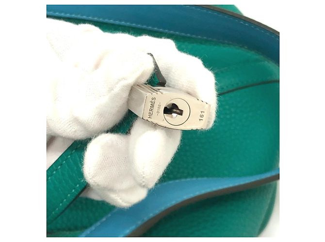 Hermès Picotin Lock Eclat MM 22 Handtasche Grün - Ansicht 9
