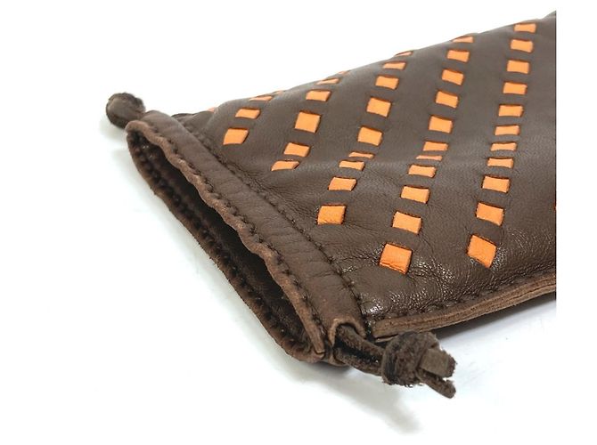 Pochette Pillow PM Hermès Bolsa con cordón Castaño Naranja - vista 5