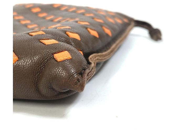 Pochette Pillow PM Hermès Bolsa con cordón Castaño Naranja - vista 6