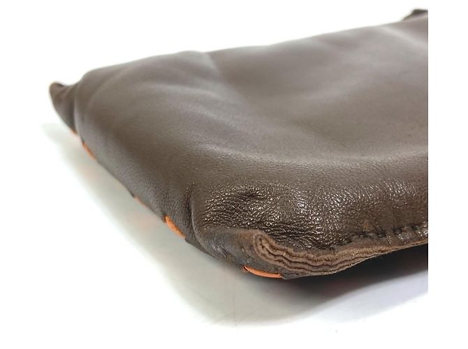 Pochette Pillow PM Hermès Bolsa con cordón Castaño Naranja - vista 8