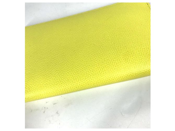 Cartera con cremallera redonda Azap Long Silk'in de Hermès Amarillo - vista 3