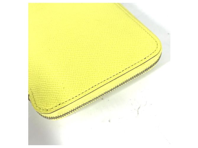 Cartera con cremallera redonda Azap Long Silk'in de Hermès Amarillo - vista 4