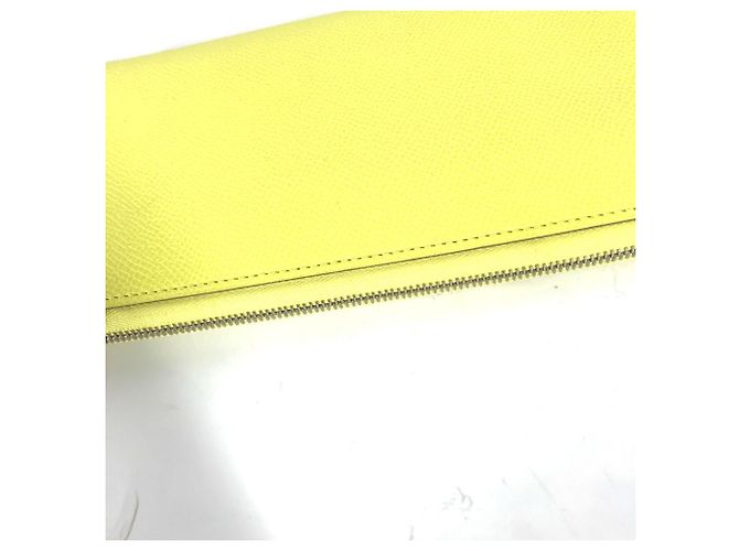 Cartera con cremallera redonda Azap Long Silk'in de Hermès Amarillo - vista 5