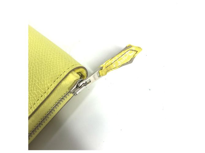 Cartera con cremallera redonda Azap Long Silk'in de Hermès Amarillo - vista 6