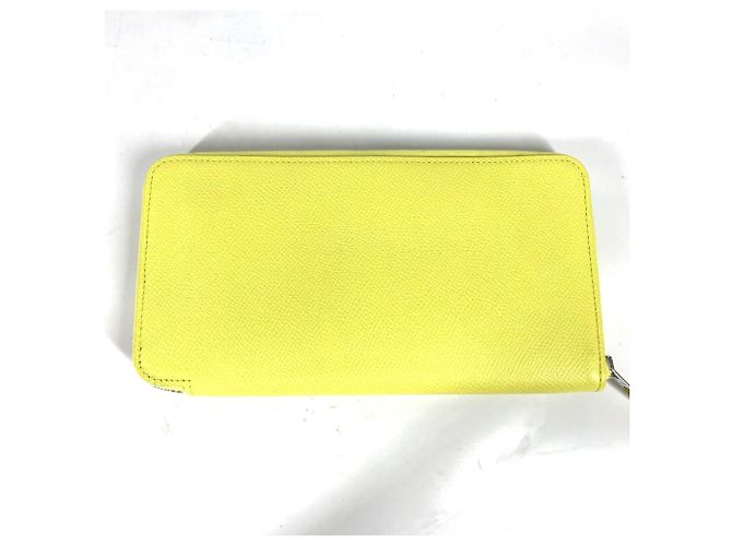 Cartera con cremallera redonda Azap Long Silk'in de Hermès Amarillo - vista 7