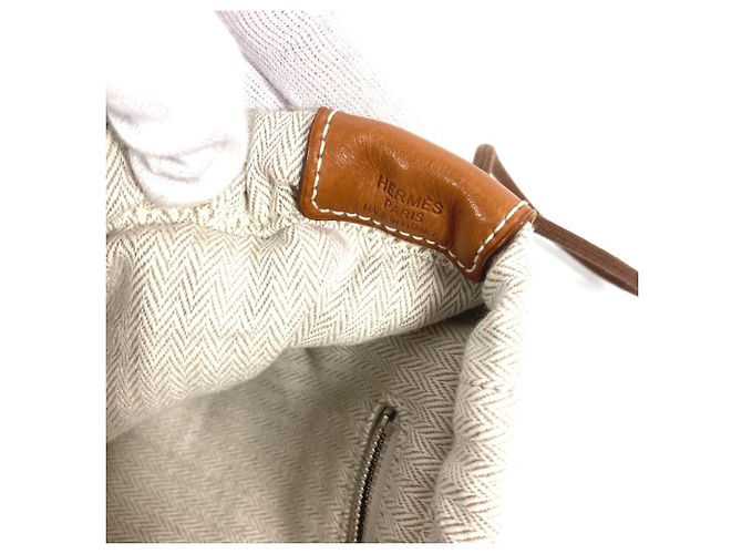 Hermès Fourby 25 Bag-in-Bag Tasche Beige Dunkelbraun - Ansicht 11