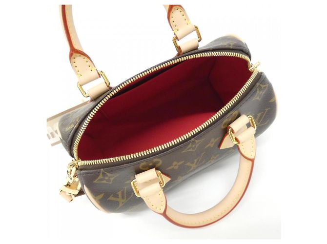 Sac Boston Louis Vuitton Monogram Speedy Bandoulière 20cm Marron Beige Monogramme - vue 6