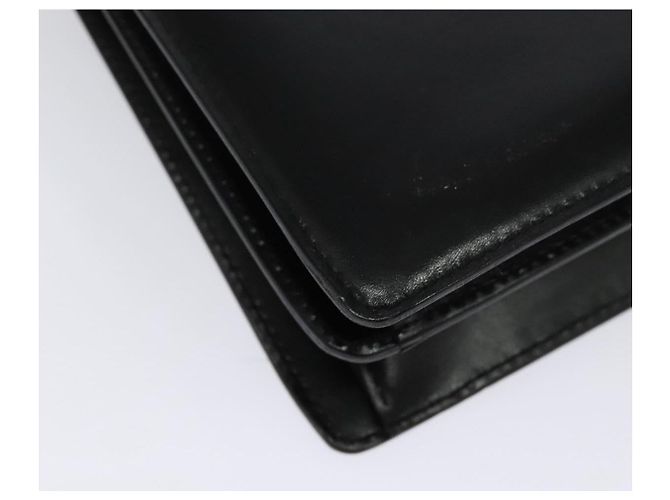 BALLY Bolso de mano de cuero 2 vías Negro Oro Auth sw1155 Dorado - vista 14