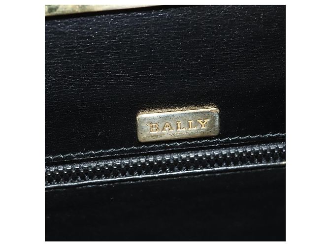 BALLY Bolso de mano de cuero 2 vías Negro Oro Auth sw1155 Dorado - vista 18