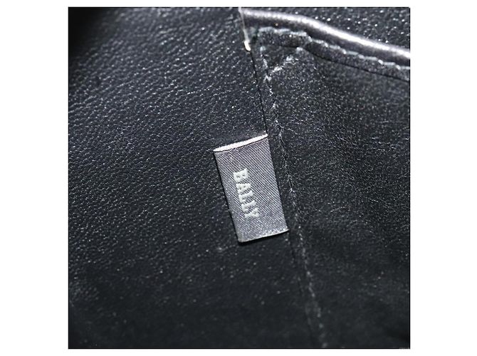 BALLY Bolso de mano de cuero 2 vías Negro Oro Auth sw1155 Dorado - vista 23